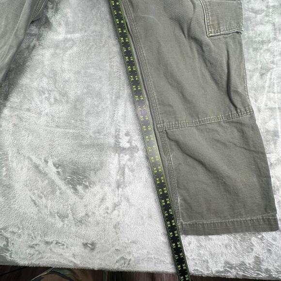 Vintage Carhartt Ripstop Double Knee Olive Green Cargo Pants B342-MOS Size 38x30 - Picture 4 of 8